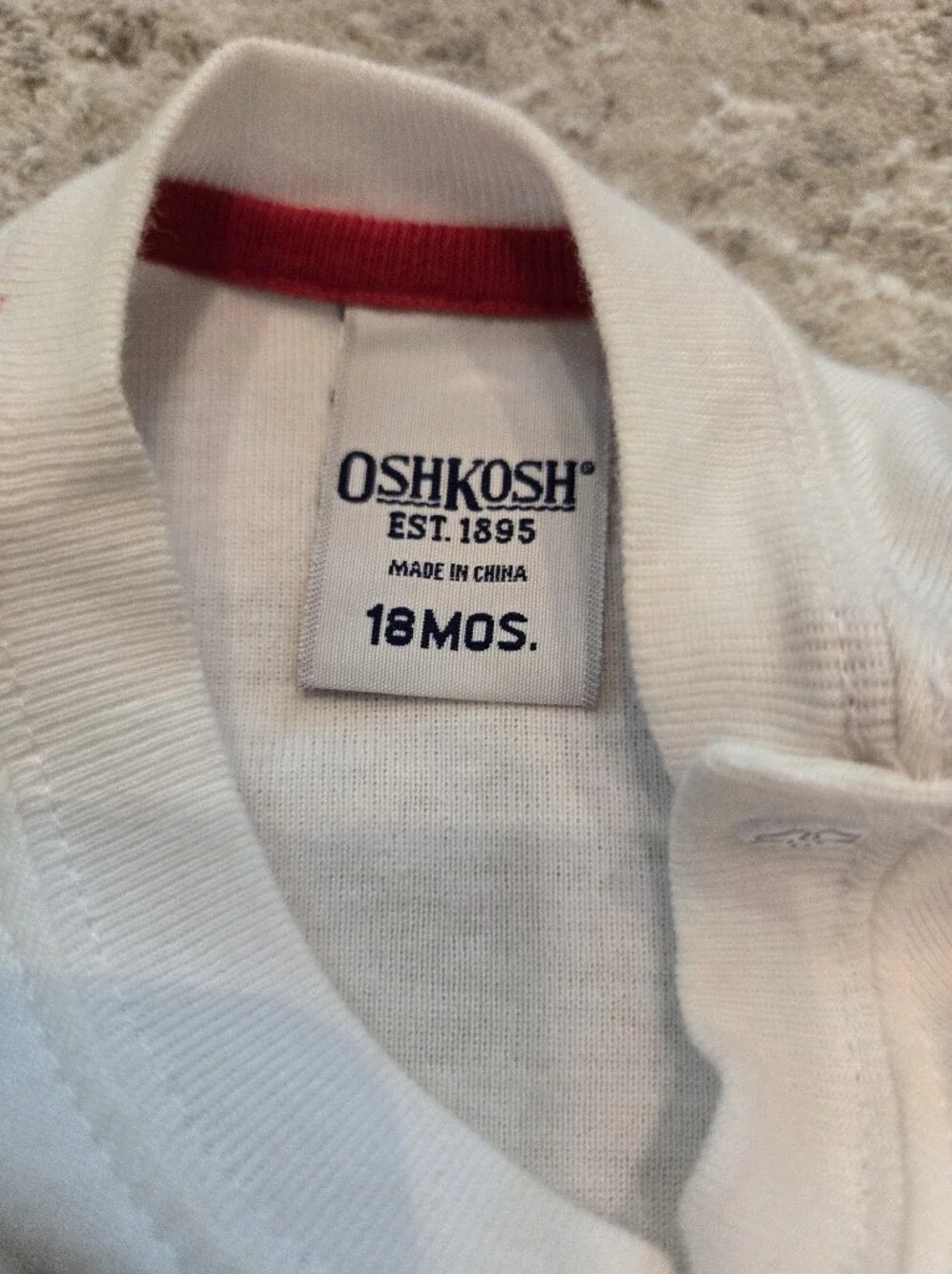 Vintage Y2k OshKosh B'gosh White Short Sleeve Tee with Patriotic Logo NWT